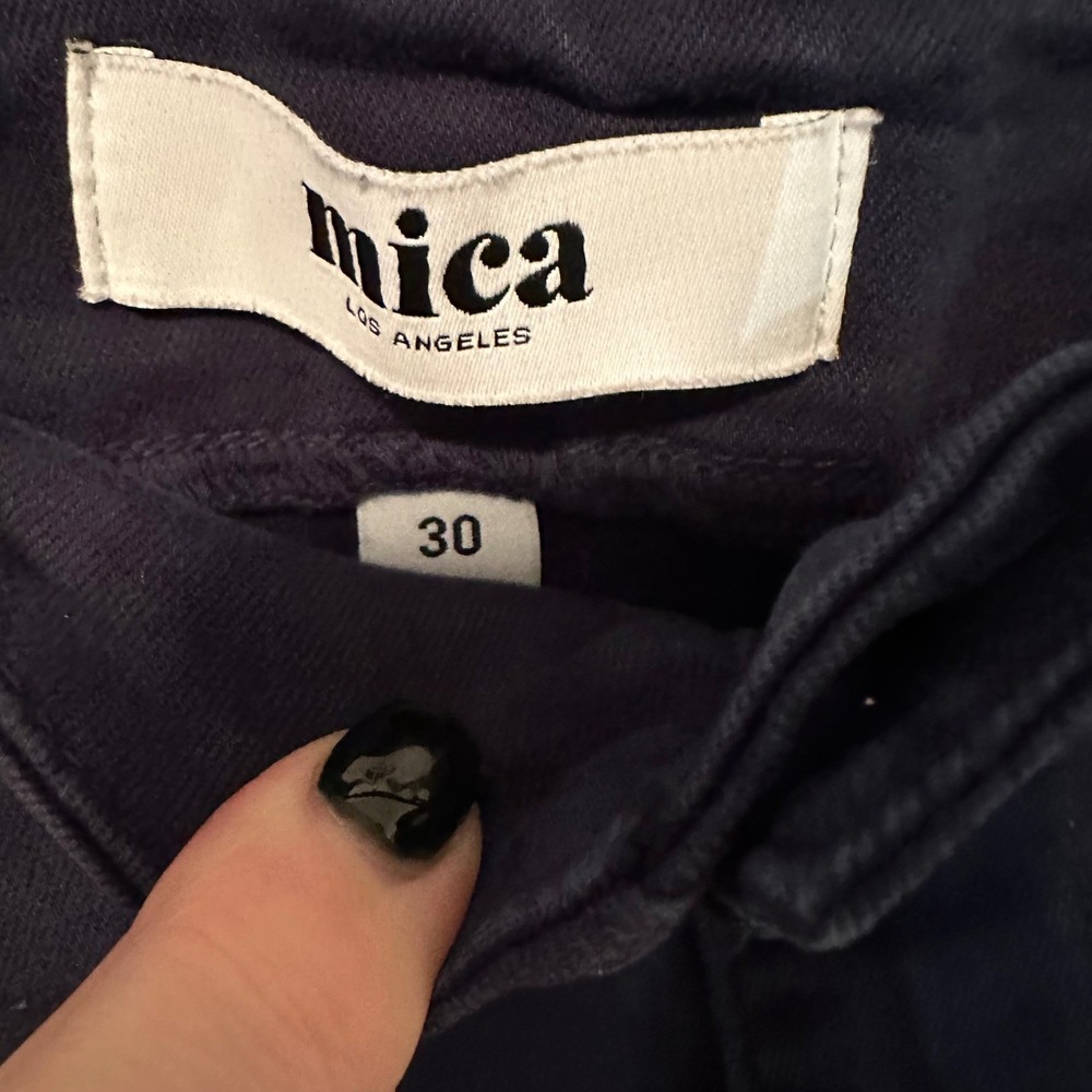 Mica Los Angeles Wide Leg Pants Navy Blue High Rise Trouser Women's 11/30 Work - Picture 4 of 9